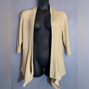 Investments Petites gold open front knit cardigan